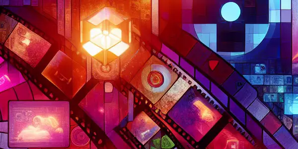 A vibrant digital landscape depicting themes of adult entertainment, blending romance, fantasy, and symbols of safety.