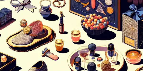 An elegant display of high-quality adult products arranged on a tasteful table in a cozy, intimate setting.